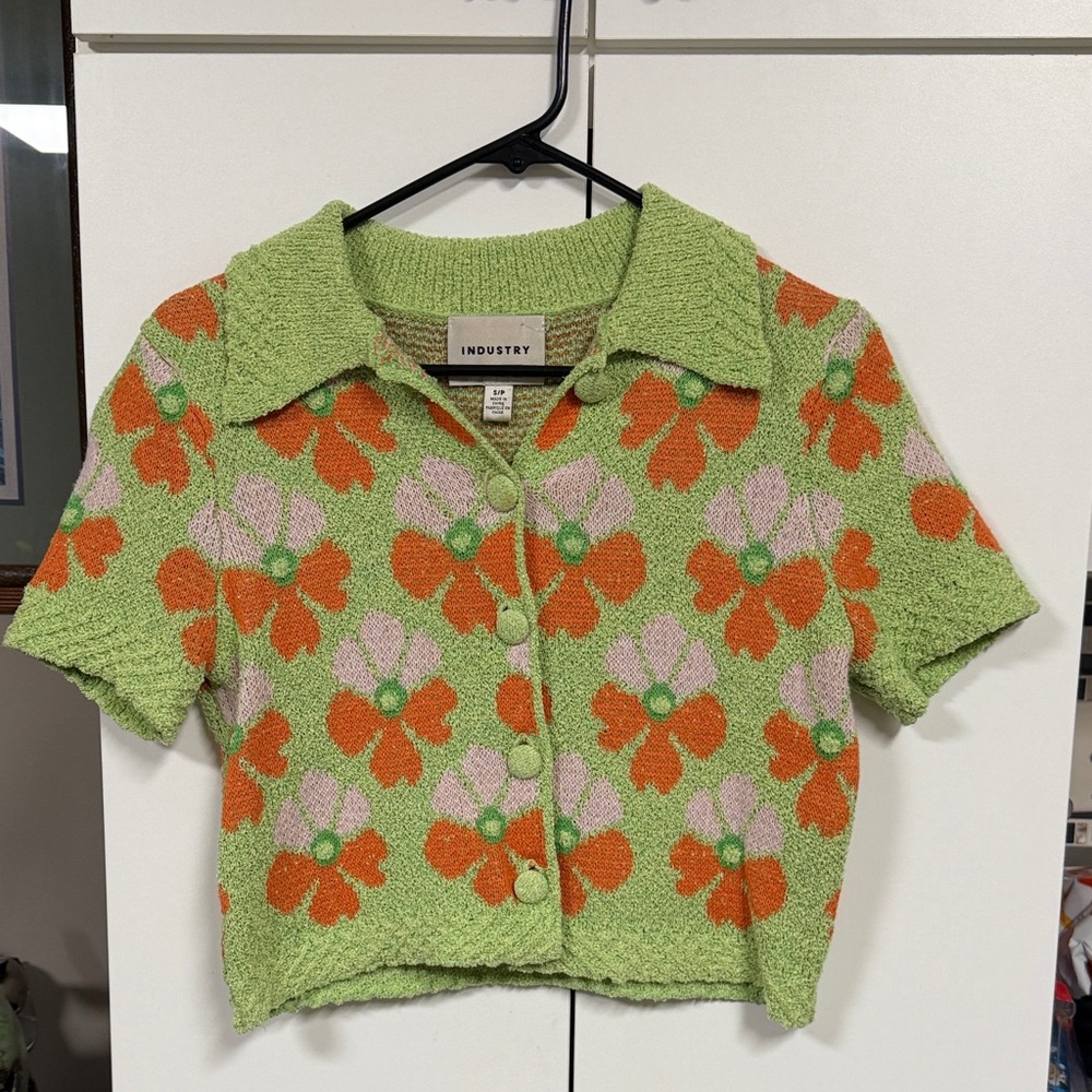 Industry Green Floral Women's Top